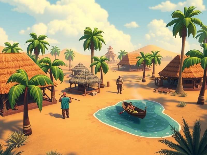 Palm Tree Pioneers gameplay screenshot showing Indian village